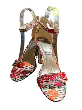 Worthington Floral Ankle-Strap Sandals - Multicolor Size 7.5